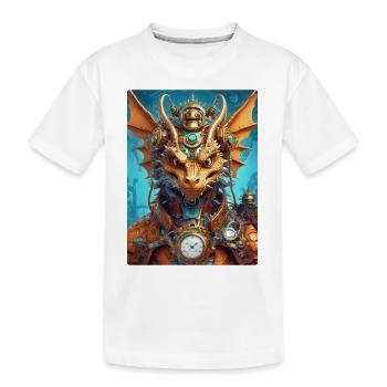 Steampunk Dragon 1.20 - Kinder Premium Bio T-Shirt - Weiß - Vorne