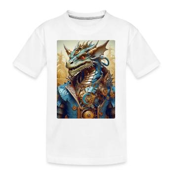 Steampunk Dragon 1.15 - Kinder Premium Bio T-Shirt - Weiß - Vorne