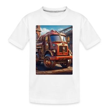 Steampunk Fire Truck 1.1 - Kinder Premium Bio T-Shirt - Weiß - Vorne