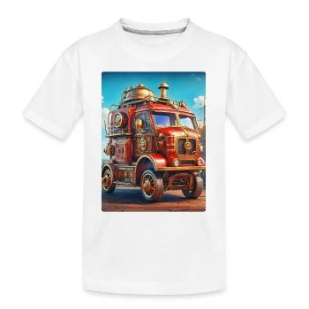 Steampunk Fire Truck 1.25 - Kinder Premium Bio T-Shirt - Weiß - Vorne