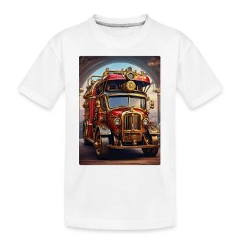 Steampunk Fire Truck 1.19 - Kinder Premium Bio T-Shirt - Weiß - Vorne