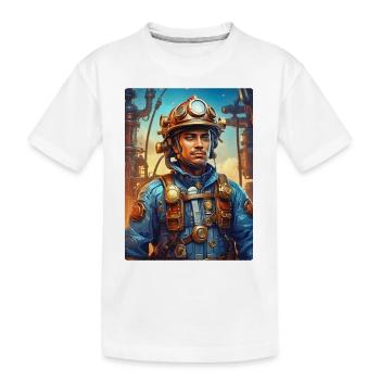 Steampunk Firefighter Man 1.5 - Kinder Premium Bio T-Shirt - Weiß - Vorne