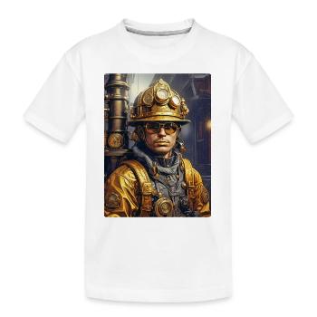 Steampunk Firefighter Man 1.24 - Kinder Premium Bio T-Shirt - Weiß - Vorne