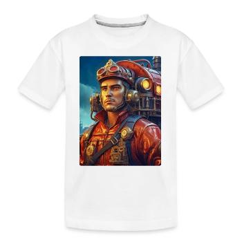 Steampunk Firefighter Man 1.15 - Kinder Premium Bio T-Shirt - Weiß - Vorne