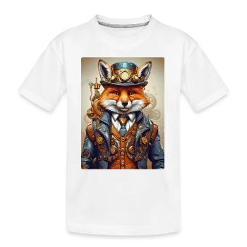 Steampunk Firefighter Fuchs 1.3 - Kinder Premium Bio T-Shirt - Weiß - Vorne