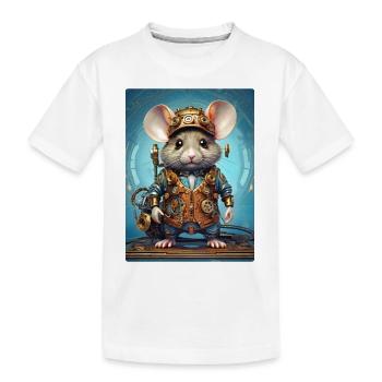 Steampunk Maus 1.3 - Kinder Premium Bio T-Shirt - Weiß - Vorne