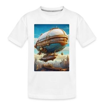 Steampunk Luftschiff 1.1 - Kinder Premium Bio T-Shirt - Weiß - Vorne