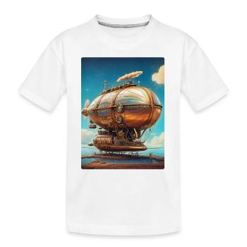 Steampunk Luftschiff 1.8 - Kinder Premium Bio T-Shirt - Weiß - Vorne
