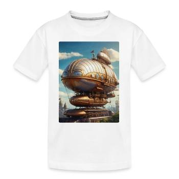 Steampunk Luftschiff 1.2 - Kinder Premium Bio T-Shirt - Weiß - Vorne