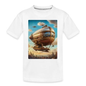 Steampunk Luftschiff 1.7 - Kinder Premium Bio T-Shirt - Weiß - Vorne