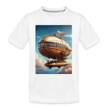 Steampunk Luftschiff 1.3 - Kinder Premium Bio T-Shirt - Weiß - Vorne