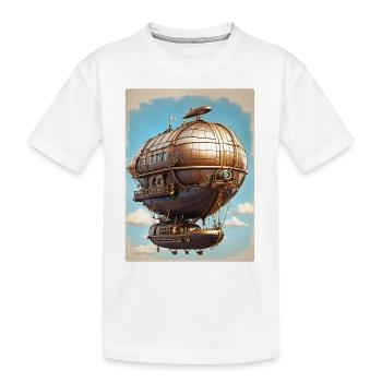 Steampunk Luftschiff 1.6 - Kinder Premium Bio T-Shirt - Weiß - Vorne