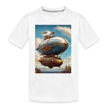 Steampunk Luftschiff 1.10 - Kinder Premium Bio T-Shirt - Weiß - Vorne