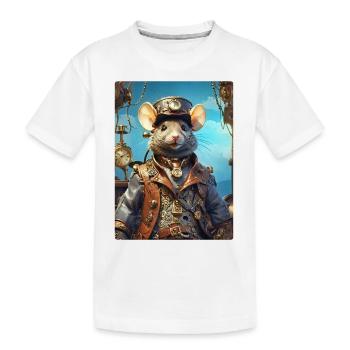 Steampunk Ratte 1.3 - Kinder Premium Bio T-Shirt - Weiß - Vorne