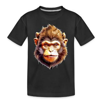 Monkey V24 15 - Kids' Premium Organic T-Shirt - black - Front