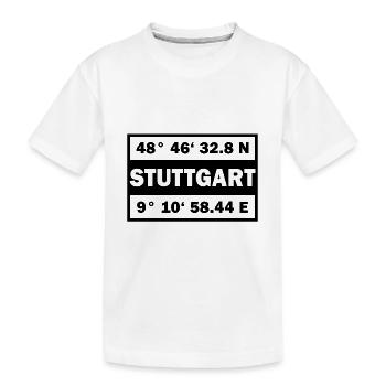 Stuttgart Koordinaten Stadt Stuttgart - Kinder Premium Bio T-Shirt - Weiß - Vorne