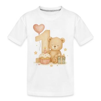 teddy birthday / Teddybär Geburtstag - Kinder Premium Bio T-Shirt - Weiß - Vorne