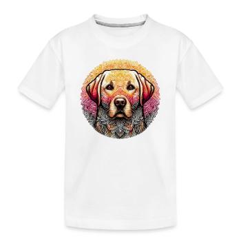 Majestätisches Labrador-Mandala - Kinder Premium Bio T-Shirt - Weiß - Vorne