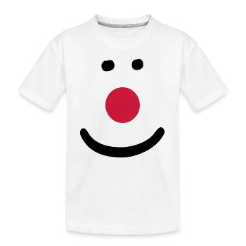 Clown Nase - Kinder Premium Bio T-Shirt - Weiß - Vorne