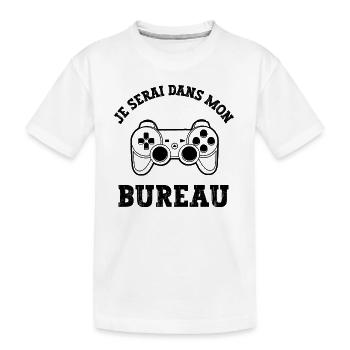 je serai dans mon bureau - T-shirt bio Premium Enfant - blanc - Devant