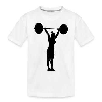 Stoßen Endposition Frau - Kinder Premium Bio T-Shirt - Weiß - Vorne