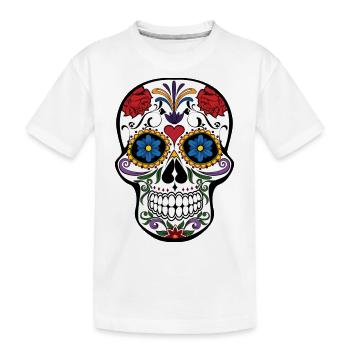 muerte skull 2 - Kids' Premium Organic T-Shirt - white - Front