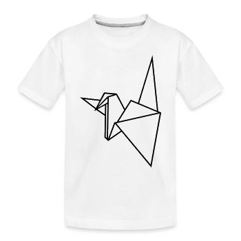 Kranich - Kinder Premium Bio T-Shirt - Weiß - Vorne