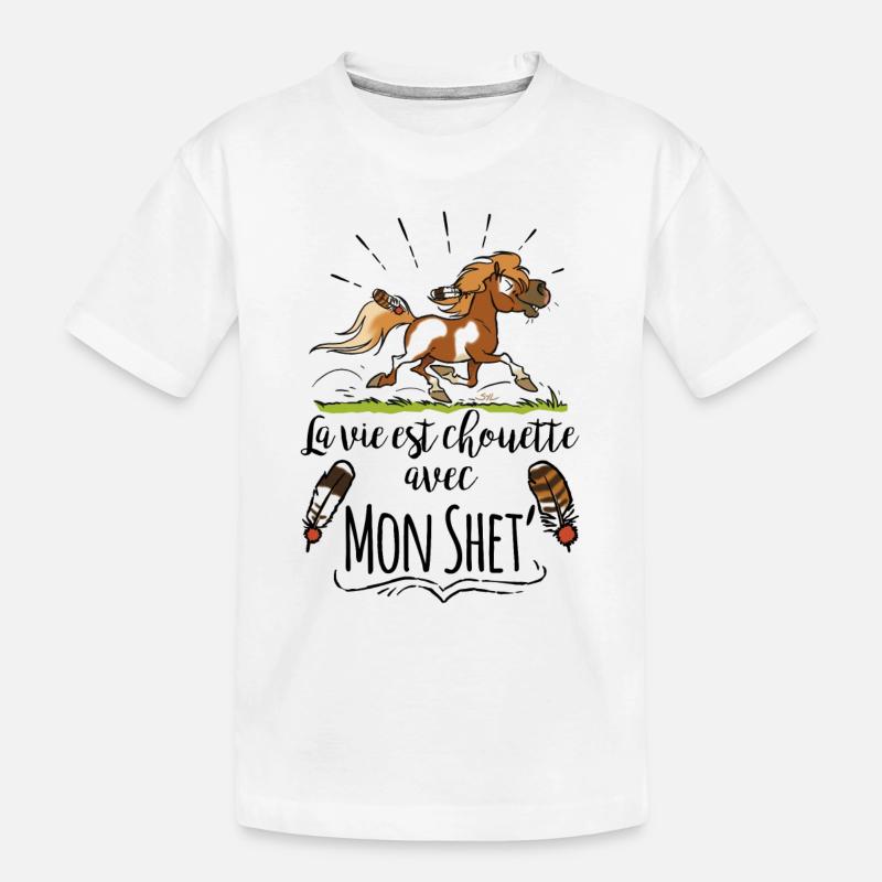 La vie est chouette avec mon shet 2 texte noir - T-shirt bio Premium Enfant - blanc
