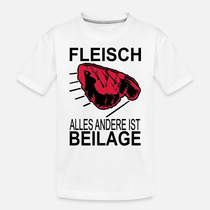 fleisch alles andere ist beilage - Kinder Premium Bio T-Shirt - Weiß