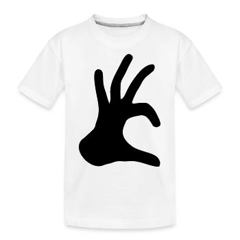 hand zeichen halbes herz liebe verliebt handherz f - Kinder Premium Bio T-Shirt - Weiß - Vorne
