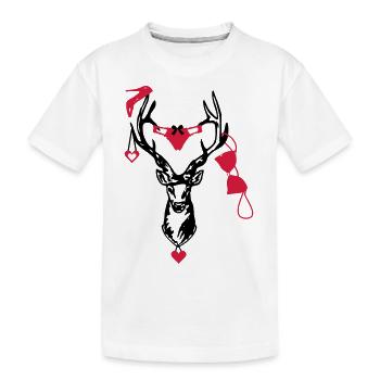 Wiesn Hirsch / / Junggesellenabschied - Kinder Premium Bio T-Shirt - Weiß - Vorne