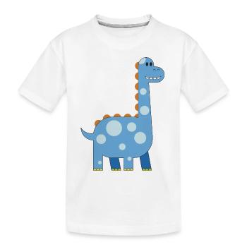 fröhlicher Dinosaurier Kuscheltier Kind süß Urzeit - Kinder Premium Bio T-Shirt - Weiß - Vorne