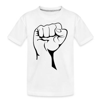Clenched fist - Kids' Premium Organic T-Shirt - white - Front