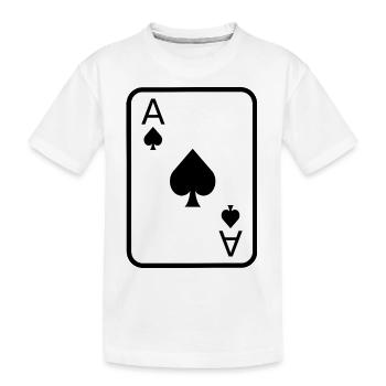 Ace of Spades Playing Card Poker Gift Idea - Kids' Premium Organic T-Shirt - white - Front