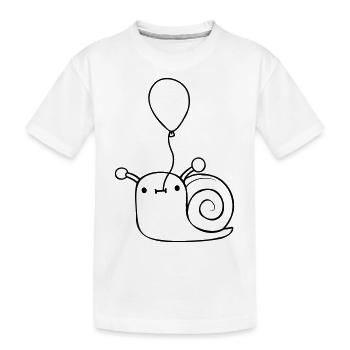 Luftballon Schnecke Niedlich - Kinder Premium Bio T-Shirt - Weiß - Vorne