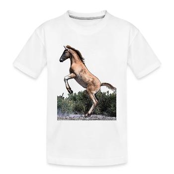 Young horse - Kids' Premium Organic T-Shirt - white - Front