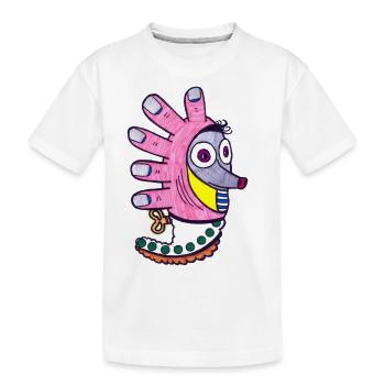 Finger Igel - Kinder Premium Bio T-Shirt - Weiß - Vorne