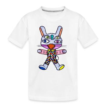Katzenhase - Kinder Premium Bio T-Shirt - Weiß - Vorne