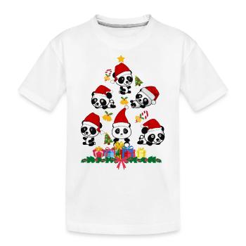 Panda Noël. Cadeau de Noël - T-shirt bio Premium Enfant - blanc - Devant