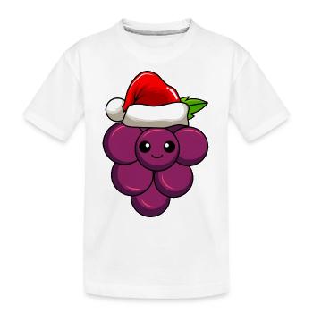 Weintrauben Weihnachten Comic Xmas - Kinder Premium Bio T-Shirt - Weiß - Vorne