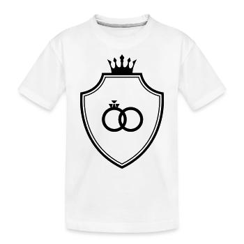 Anneaux de mariage Bague Armoiries Mariage - T-shirt bio Premium Enfant - blanc - Devant