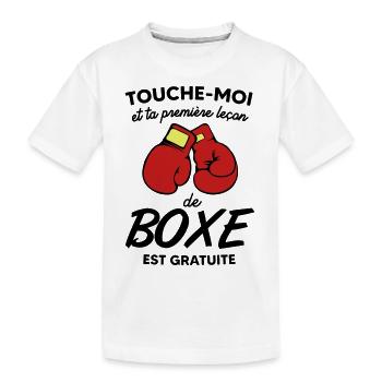 Cadeau humour boxe - femme ou homme - T-shirt bio Premium Enfant - blanc - Devant