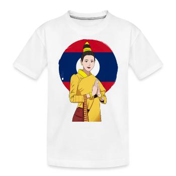 Laos Laos Laotian Fille Robe Lao I Cadeau - T-shirt bio Premium Enfant - blanc - Devant