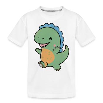 Kawaii Mignon Heureux Coloré Dino Dancing - T-shirt bio Premium Enfant - blanc - Devant
