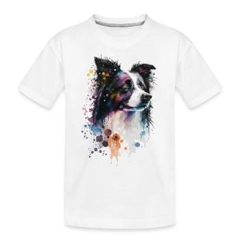 Border Collie - Kids' Premium Organic T-Shirt - white - Front