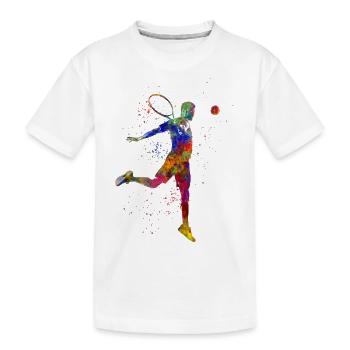 Joueur de tennis - T-shirt bio Premium Enfant - blanc - Devant