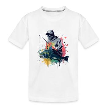 Yann der Fischer - Kinder Premium Bio T-Shirt - Weiß - Vorne