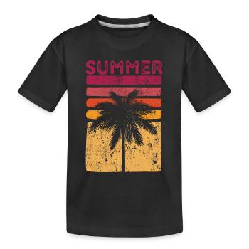 Été retro sunset surfer - T-shirt bio Premium Enfant - noir - Devant