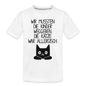 Kinder Allergie - Katze - Kinder Premium Bio T-Shirt - Weiß - Vorne