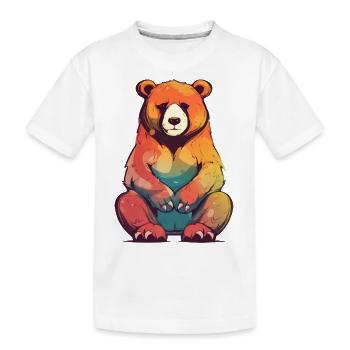 Bado der mürrische Bär - Kinder Premium Bio T-Shirt - Weiß - Vorne